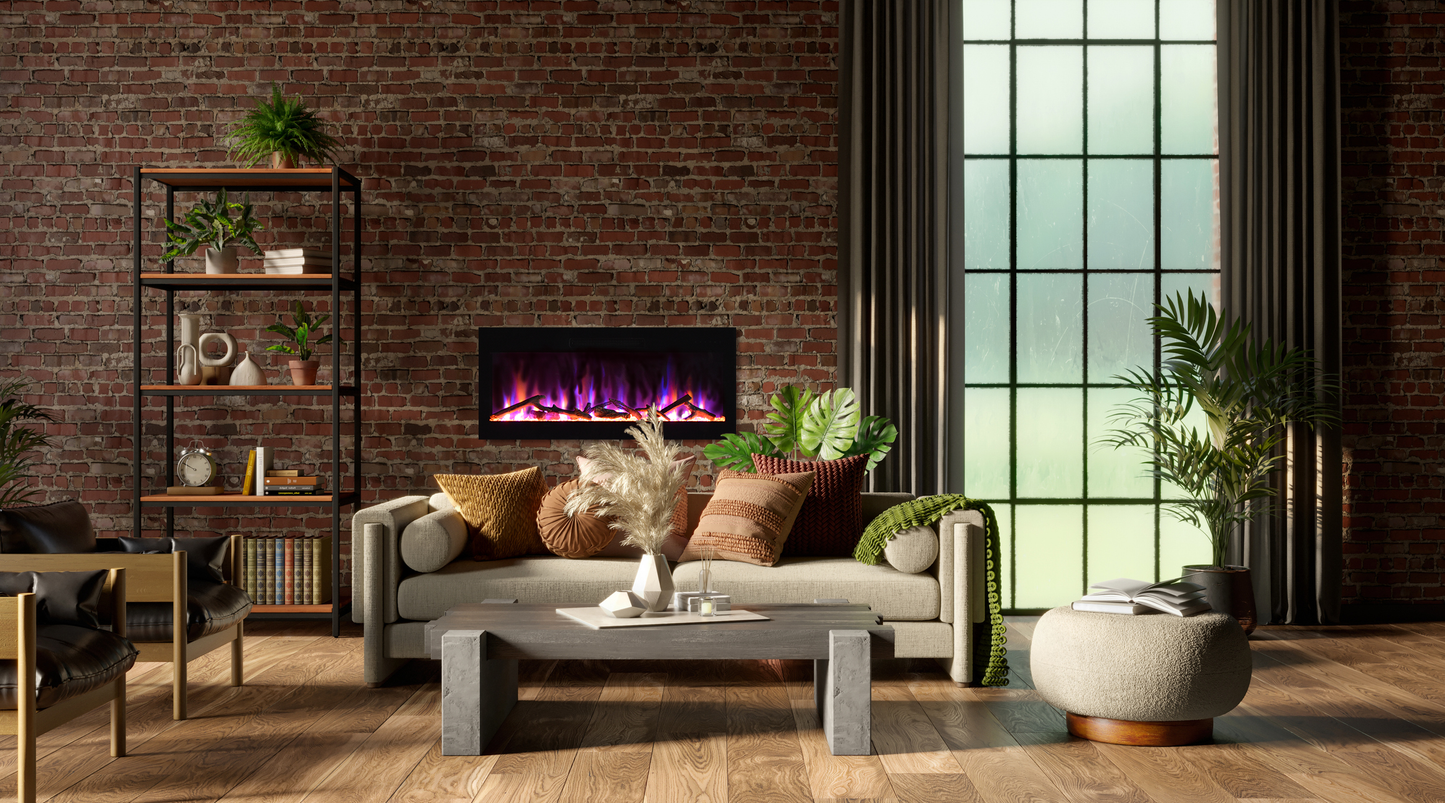 Amantii Fire & Ice Evolution electric fireplace multi-color flame display