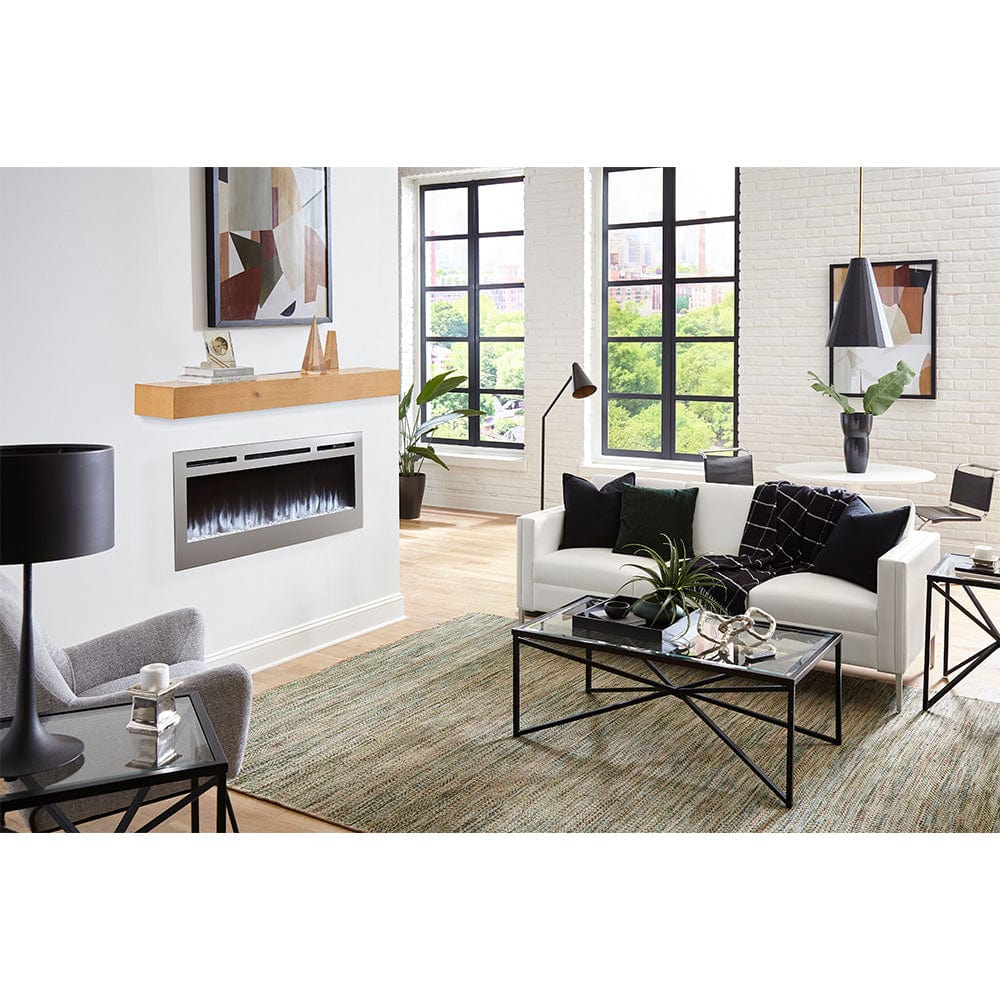 Encase Natural Electric Fireplace Wood Mantel room setting
