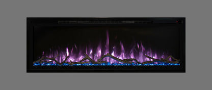 Modern Flames Slimline 100" Built-In Linear Electric Fireplace in Pink and Blue - Very Good Fireplaces