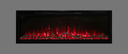 Modern Flames Slimline 100" Built-In Linear Electric Fireplace with Red Flame - Very Good Fireplaces