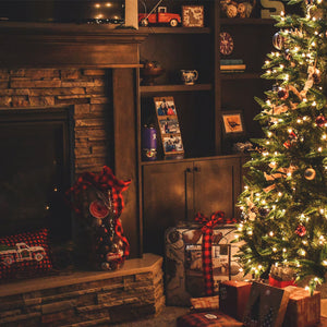 Family enjoying seasonal activities around an electric fireplace