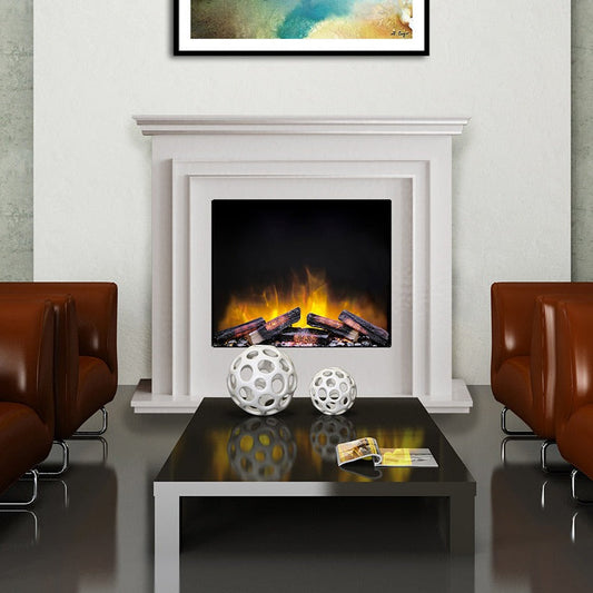Mantel style electric fireplace suite