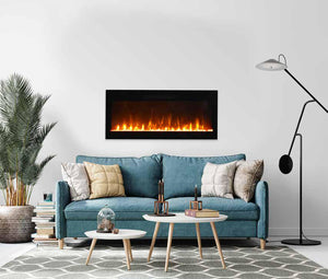 Remii Horizon linear electric fireplace with contemporary flame display