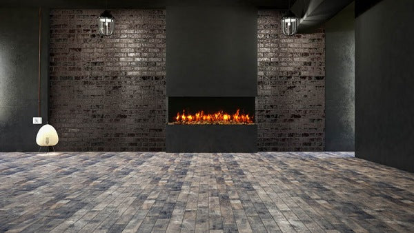 Amantii Tru View Slim three-sided fireplace installed in a room