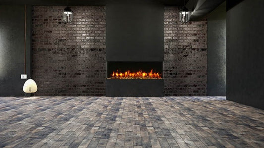Amantii Tru View Slim three-sided fireplace installed in a room