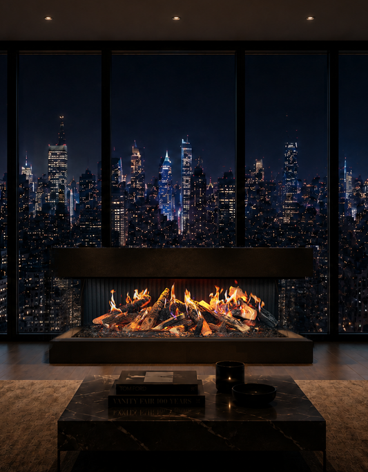 75-inch Amantii Signature MultiView Holo three-sided holographic electric fireplace