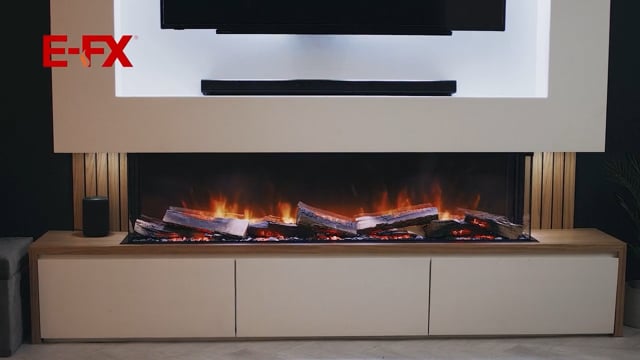 Sustainable Hearth E-FX electric fireplace remote control and app interface