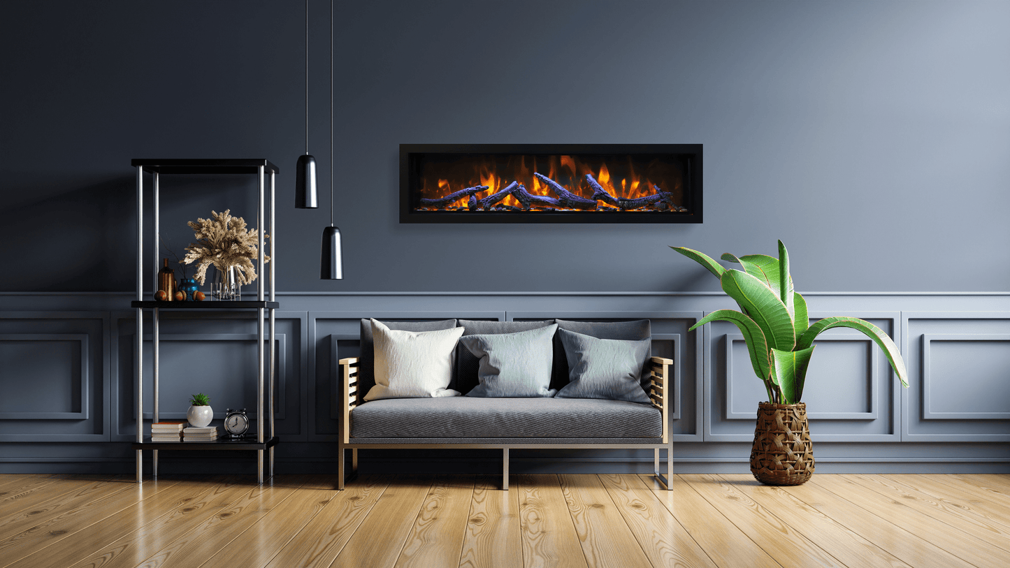 Remii 65″ Extra Tall Indoor or Outdoor Built-In Only Smart Electric Fireplace