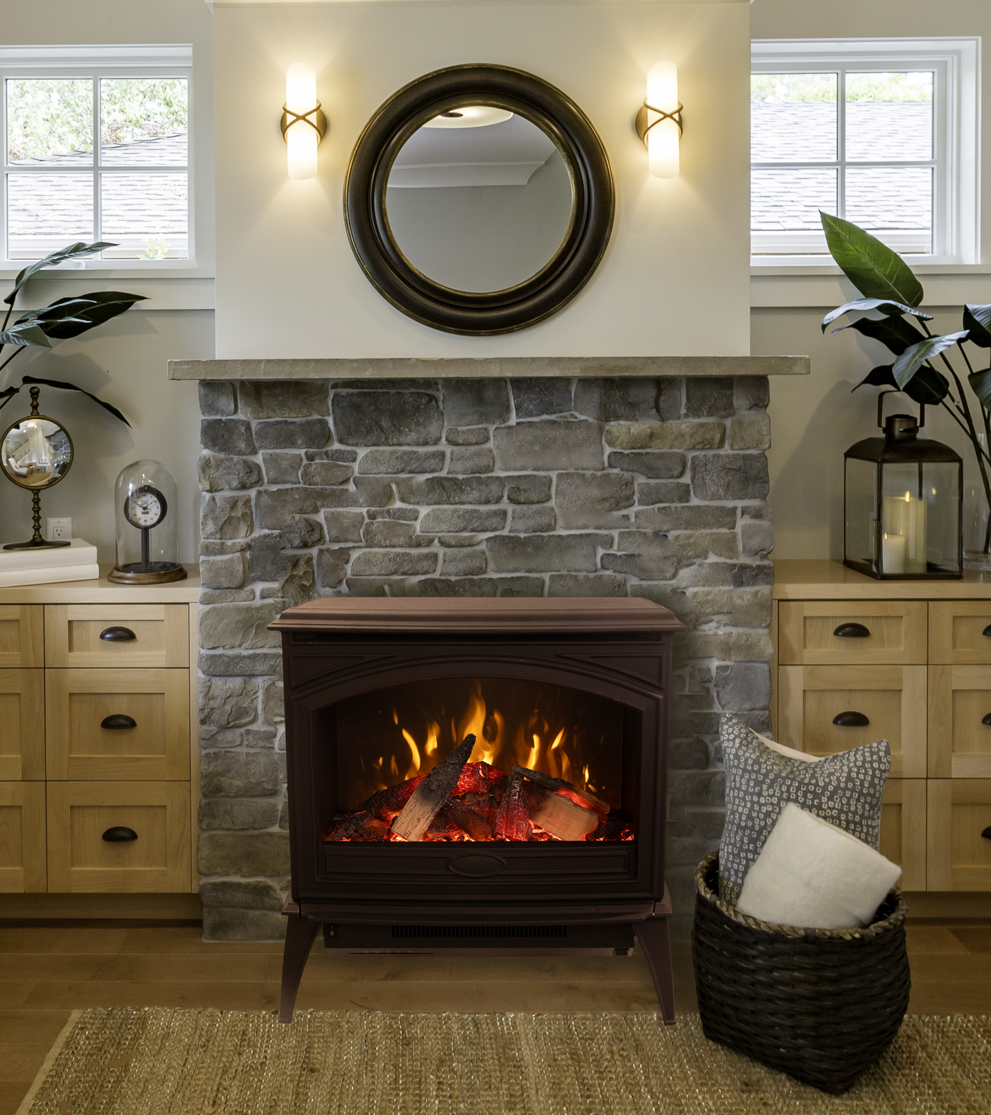Amantii Lynwood cast iron freestanding electric stoves in E-50HO and E-70HO sizes
