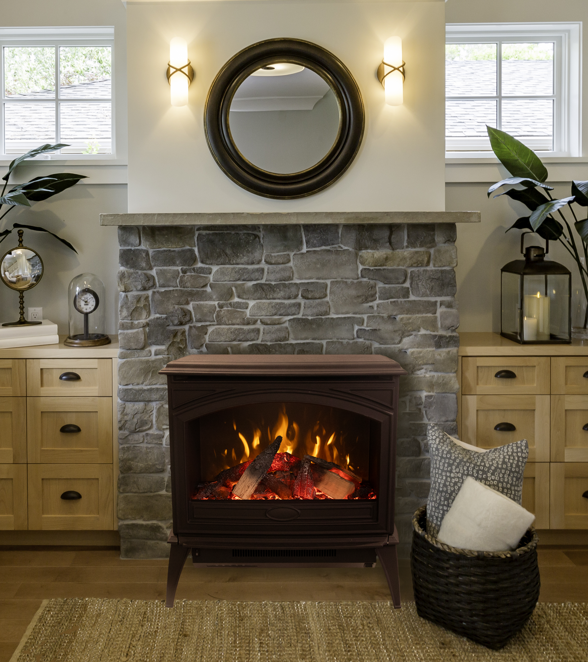 Amantii Lynwood cast iron freestanding electric stoves in E-50HO and E-70HO sizes