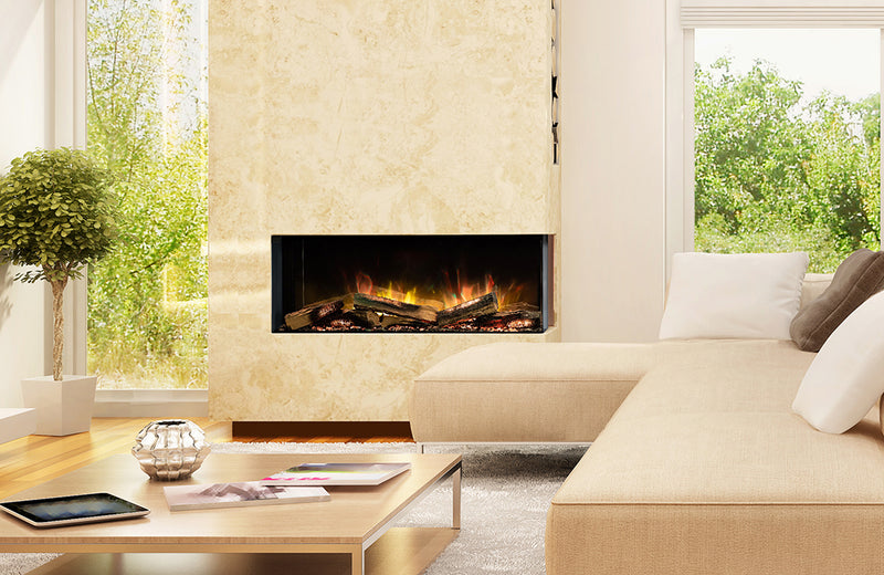 Sustainable Hearth E-FX 1000 corner electric fireplace installation