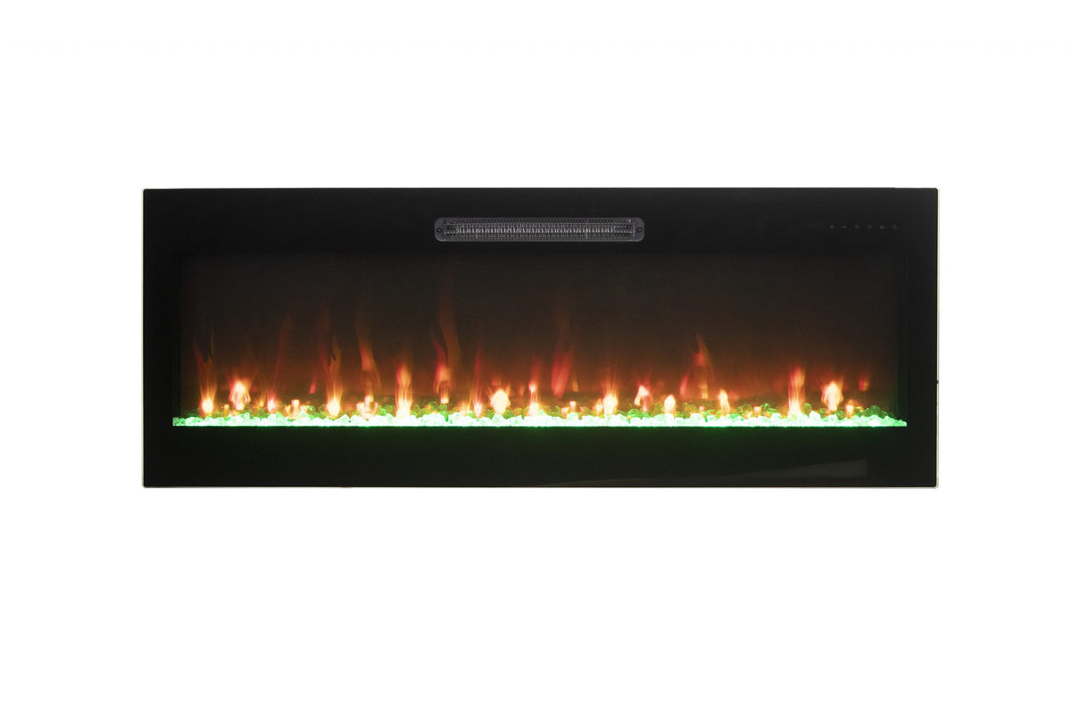 Amantii Fire & Ice Evolution wall-mounted electric fireplace close-up of flame bed
