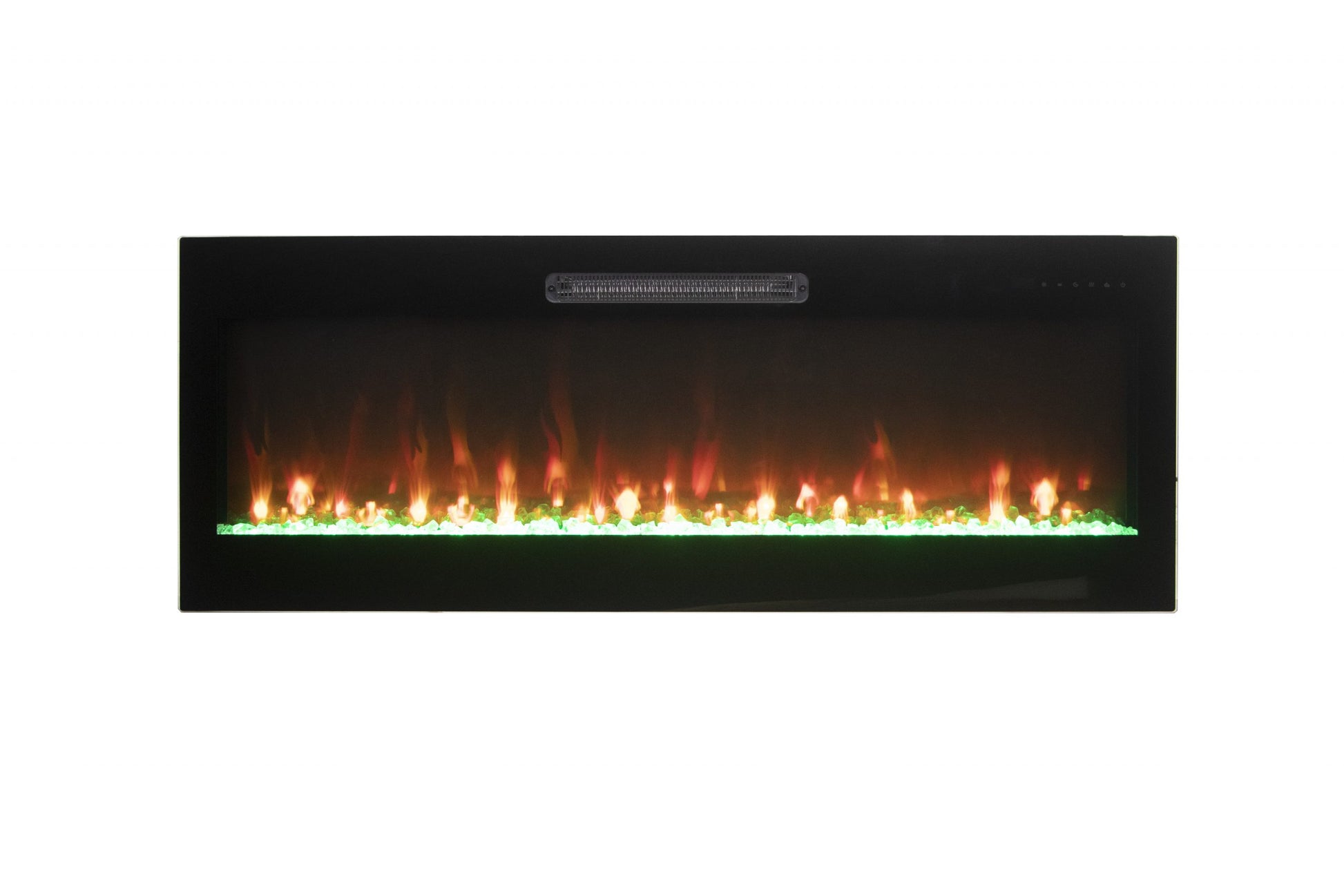 Amantii Fire & Ice Evolution wall-mounted electric fireplace close-up of flame bed