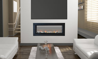 Sustainable Hearth Optic 50 see-through electric fireplace