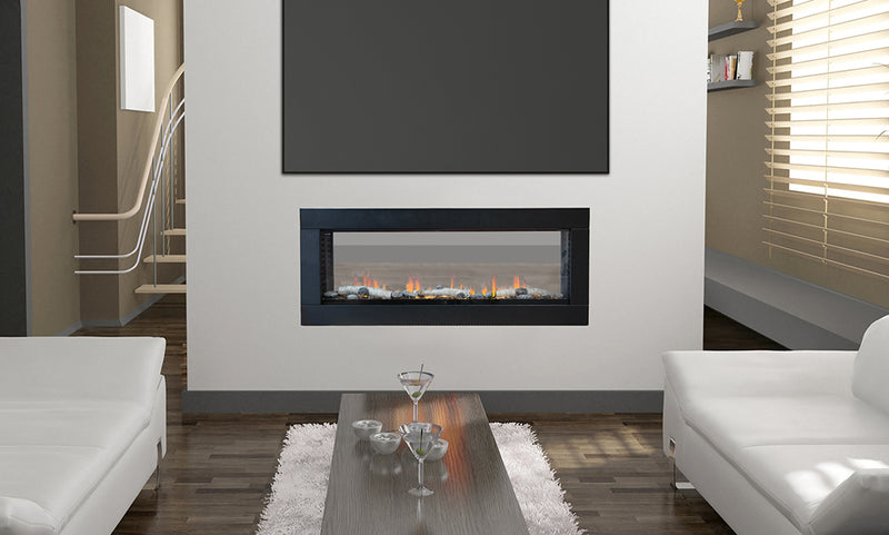 Sustainable Hearth Optic 50 see-through electric fireplace