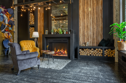Amantii Fire and Ice RusticStone electric fireplace