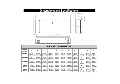 Modern Flames 60" Orion Multi Built-In Electric Fireplace