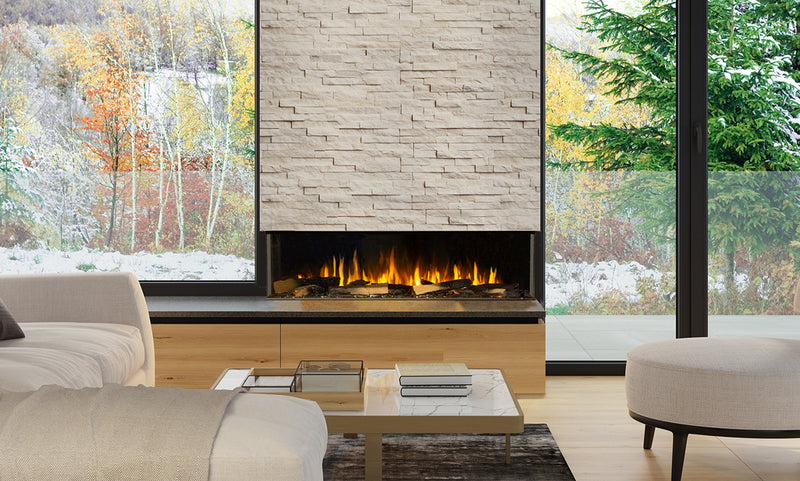 Sustainable Hearth Signal 60 three-sided electric fireplace