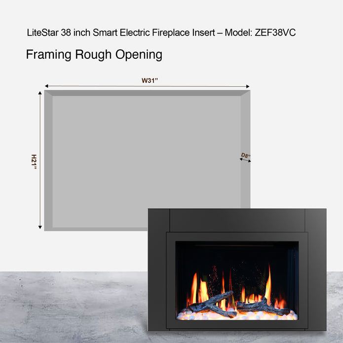 Litedeer Homes LiteStar Smart Built-in Electric Fireplace