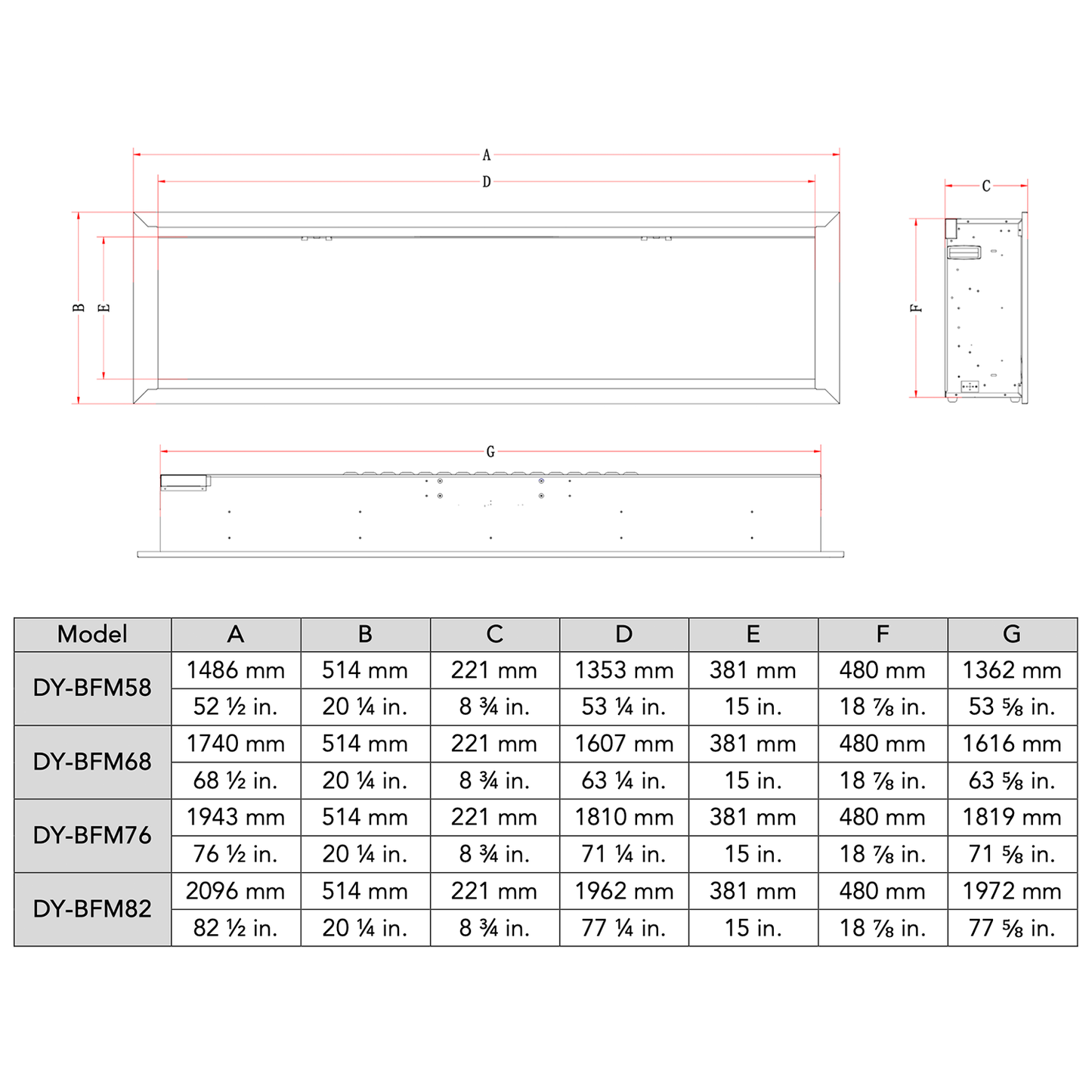 Allegro 76" Smart Linear Electric Fireplace