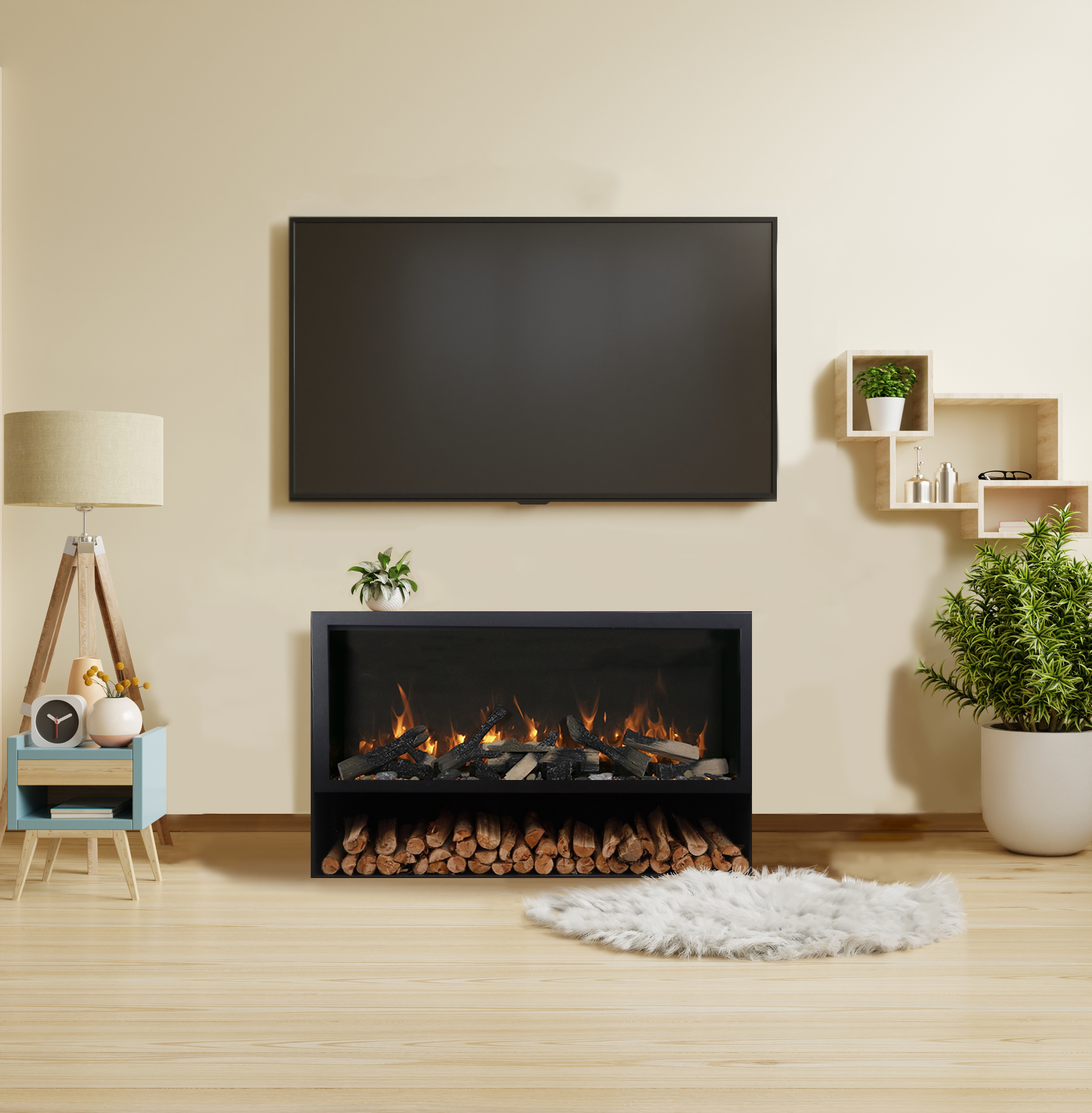 Amantii fireplace pedestal display