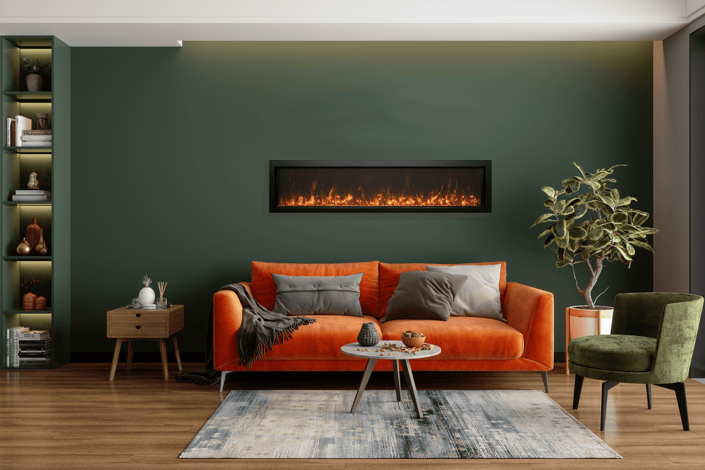 Amantii Panorama Xtraslim built-in fireplace front view