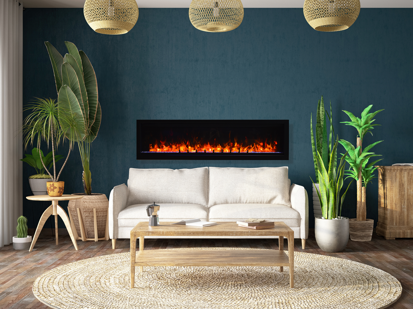 Amantii Fire and Ice Evolution linear wall-mounted electric fireplace