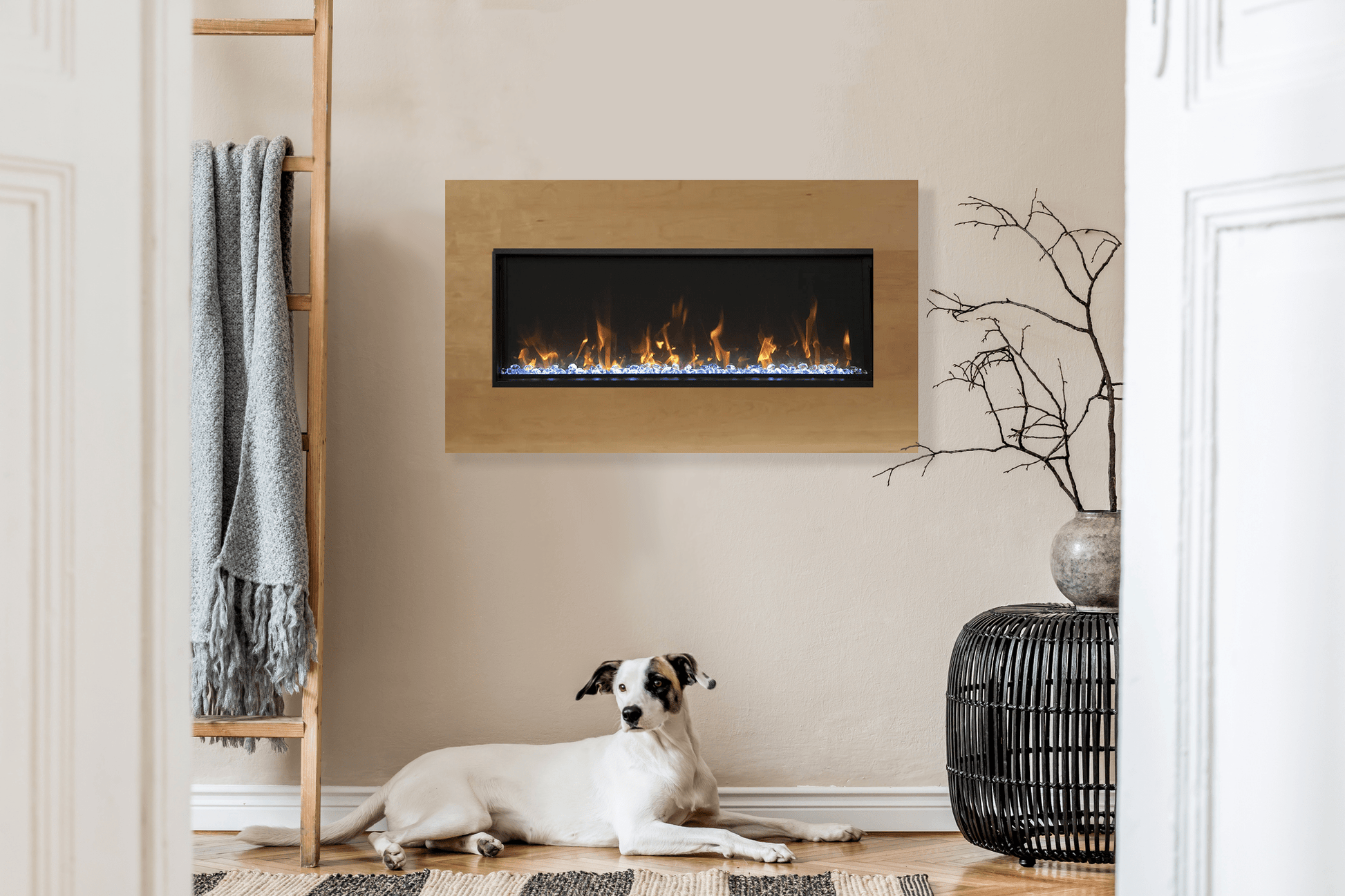 Amantii Panorama Xtraslim electric fireplace installed in a contemporary room