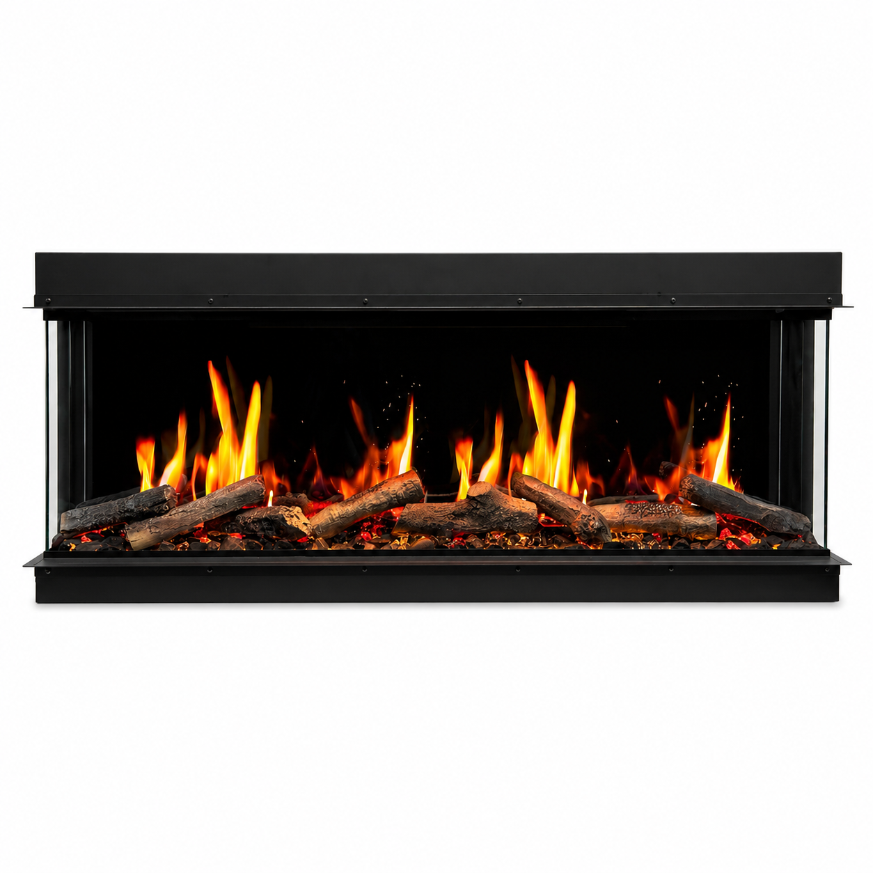 Litedeer WarmCastle 3-sided smart electric fireplace front view