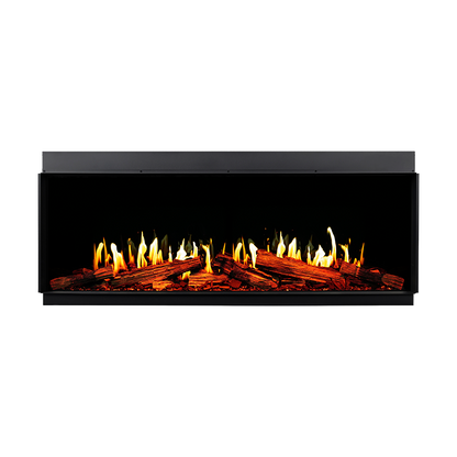 Modern Flames Orion V2 Multi 60-inch electric fireplace with yellow LCD flames and lit log set