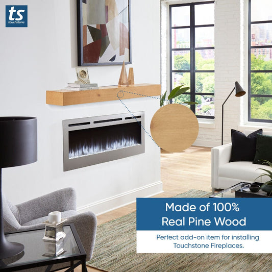 Encase Natural Electric Fireplace Wood Mantel graphic