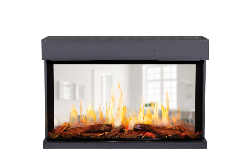 Nova Clear electric fireplace with yellow flame style