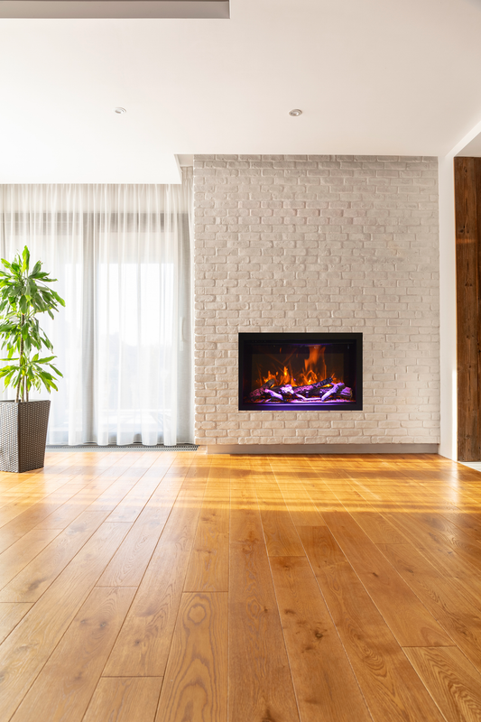 Remii Classic traditional electric fireplace showing compatible trim application