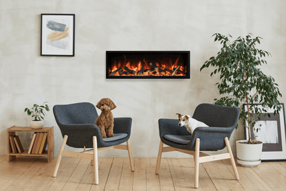 Amantii Symmetry Extra Tall fireplace flame presentation