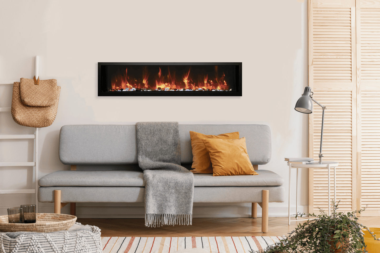 Amantii Symmetry Xtraslim electric fireplace front view