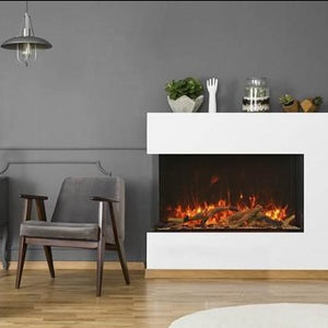 Amantii 40-Inch Tru View 3-Sided Glass 14'' Depth Electric Fireplace, Contemporary | Very Good Fireplaces 