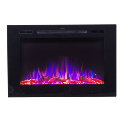 Touchstone Forte 40" Black Frame Recessed Mounted Electric Fireplace