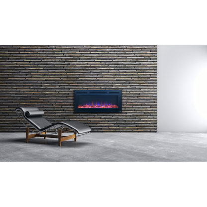 Touchstone Sideline 50" Steel Recessed or Mounted Electric Fireplace