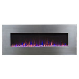 Touchstone AudioFlare Stainless 50" Recessed Mounted Electric Fireplace - Indoor Fireplaces  | Very Good Fireplaces