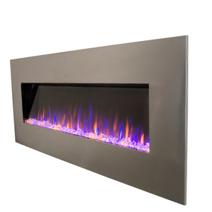 Touchstone AudioFlare Stainless 50" Recessed or Mounted Electric Fireplace