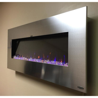 Touchstone AudioFlare Stainless 50" Recessed or Mounted Electric Fireplace