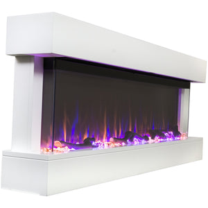 Full View Touchstone Chesmont Wall Mount 50 inch Electric Fireplace in White | Very Good Fireplaces