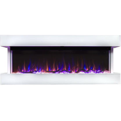 Full View Touchstone Chesmont 50" White Wall Mounted Electric Fireplace 80033  | Very Good Fireplaces