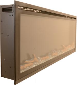 Touchstone Sideline Elite Electric Fireplace 100" Recessed - view from an angle