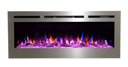 Touchstone Sideline 50'' Stainless Steel Recessed Electric Fireplace