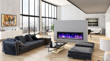 Dynasty Fireplaces Cascade 74" Smart Linear Electric Fireplace