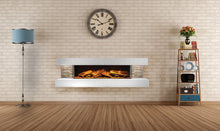 Load image into Gallery viewer, Modern Design Electric Fireplace | Compton 1000: White Stone Electric Fireplace Suite by European Home