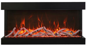 Amantii 88" 3-Sided Glass 14'' Depth Smart Electric Fireplace
