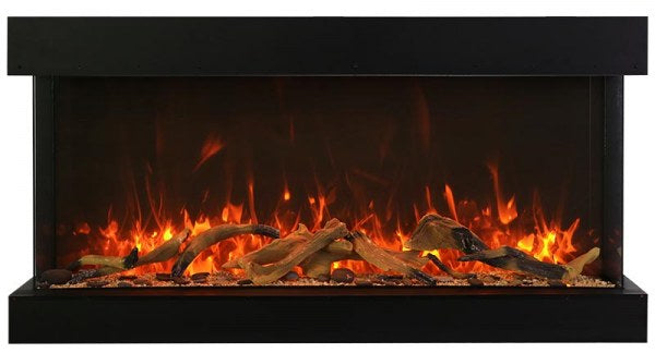 Amantii 88" 3-Sided Glass 14'' Depth Smart Electric Fireplace