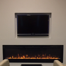 Load image into Gallery viewer, TV wall electric fireplace|Touchstone Sideline 84&quot; Recessed Electric Fireplace|Very Good Fireplaces.